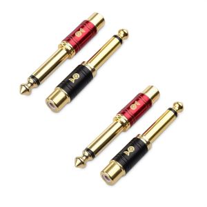 Paquet de 4 Adaptateur RCA vers 6.35mm (Adaptateur Jack vers RCA), Adaptateur Jack m&acirc;le 6.35mm vers RCA Femelle - Neuf