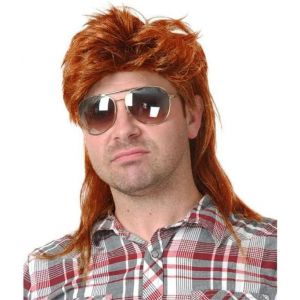 Kalanka-Hommes Mullet Perruque 70 's 80 Vintage Cosplay Costume Perruque Rock Disco Fantaisie Perruque,Orange - Neuf
