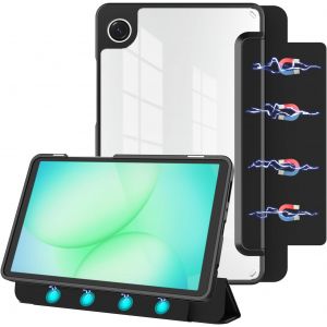 KALANKA-Coque magn&eacute;tique d&eacute;tachable pour Samsung Galaxy Tab A11/Tab A9 8,7"" 2025/2023, Dos Ultra Transparent Anti-Rayures, Facile &agrave; d&eacute;tacher et &agrave; fixerMise en Veille/r&eacute;veil Automatique (Noir) - Neuf