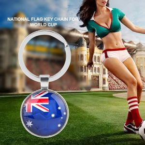 Porte-Cles Avec Pendentif Et Drapeaux Nationaux Pour La Coupe Du Monde (Australie) - Neuf