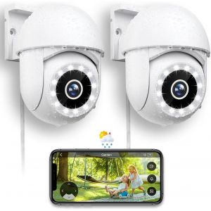 Caméra Surveillance Wifi Extérieure 2.5K, Camera Exterieur Mise À Jour 360° Avec Vision Nocturne Couleur, 2.4Ghz Caméra Ip Avec Audio Bidirectionnel, Sirène, Détection Humaine, Compatible Avec Alexa - Neuf