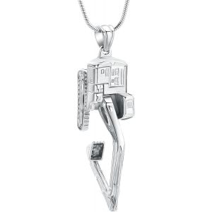 Trahoo-Mémorial Crémation Colliers Excavatrice Pour Hommes Femmes Urnes Colliers Pendentif Acier Inoxydable Cendres Humaines Souvenir Pendentif Bijoux Médaillon Bijoux Support - Neuf