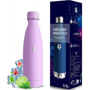 Gjfty-Gourde Isotherme, Gourde 500ml, Anti Fuite, Gourde Inox, 24h Froid & 12h Chaud, Gourde Sans Bpa, Gourde Metal, Facile À Transporter, Bouteille Isotherme Pour L'école, Bureau, Voyage, Camping - Neuf
