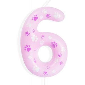 Sjzg-Paw Dog Bougies D'anniversaire Pour 6 Ans,Bougie Num&eacute;ro Paw Dog 6,Bougie D'anniversaire Pour G&acirc;teau,D&eacute;corations Cake Topper Pour Enfants F&ecirc;te Anniversaire Pat Patrouille - Neuf
