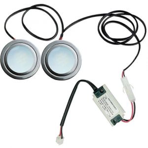 1-Set 50mm Trou Cuisinière Ampoule Surface Lumineuse 64mm Cuisine Fumée Ventilateur Armoire Lumière Échappement de Fumée 20W Équivalent Halogène - Neuf