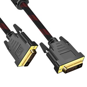 Adaptateur De C&acirc;ble Dvi - Dvi-D M&acirc;le Dual Link - Convertisseur De C&acirc;ble Vid&eacute;o Pour Moniteur, Pc, Tv, Projecteur - 1080P Full Hd 60Hz - Connecteur Or 3M - Neuf