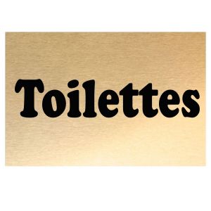 Plaque de porte m&eacute;tal or Toilettes - Neuf