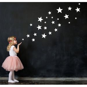 ERYI-25 Stickers Muraux Étoiles Pour La Chambre Des Enfants - Ensemble D'Autocollants Muraux - Bébé Ciel Étoilé À Coller Sur La Décoration Murale Autocollant - Blanc - Neuf