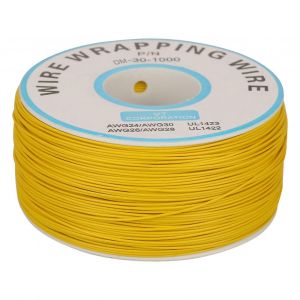 1Rouleau WiRe Wrapping Câble 30AWG à brin de fil de cuivre unique 0,25 mm de diamètre de noyau (jaune) - Neuf
