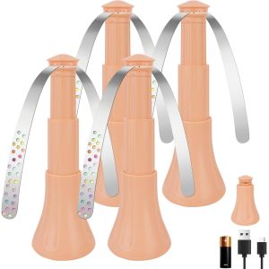 Ventilateur de Table, Rétractables Ventilateur Anti-Mouches pour Table, avec Lames Holographiques, Idéal pour Repousser Les Mouches à L'intérieur et à L'extérieur (4, Orange) - Neuf