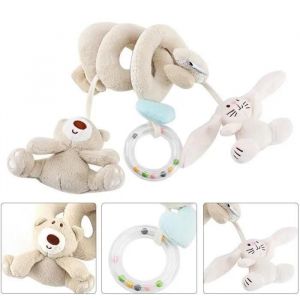 Drfeify Jouet De Rail De Poussette Jouet D'enroulement De Lit En Spirale En Peluche Doux Ours Lapin Pour Enfants - Neuf