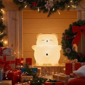 Veilleuse Enfant Rechargeable, Veilleuse En Forme D'ours Ronflement Pour Enfants, Lumi&egrave;re Et Volume R&eacute;glables &Agrave; 3 Niveaux, Minuterie De 30 Minutes, Chambre Pour Gar&ccedil;ons Et - Neuf