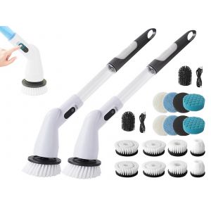 Brosse rotative &eacute;lectrique avec 18 t&ecirc;tes de brosse et batterie rechargeable - Neuf