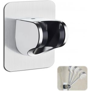JGD-Support Douche Sans Percage Colle- Support Pommeau de Douche Universel, R&eacute;glable (45&deg;), Support Douchette Mural Charge Jusqu'&agrave; 18 kg, pour Pommeau de Douche Douchette Salle de Bain, Chrome - Neuf