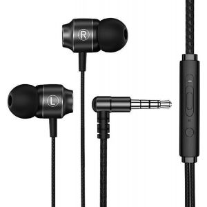 KALANKA-&Eacute;couteurs Filaire Intra-Auriculaires Magn&eacute;tiques pour iPhone, &Eacute;couteurs St&eacute;r&eacute;o HiFi Filaire avec Microphone et Contr&ocirc;le du Volume pour iPad Huawei Galaxy MP3, Jack 3,5 mm Appel Casque - Neuf