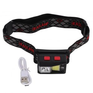 Lampe Frontale Xpg+Cob Avec Detecteur De Mouvement Et Rechargeable Par Usb Pour La Course A Pied, L'alpinisme Et Les Activites En Plein Air - Neuf