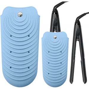 Kal-Pochette En Silicone Résistante À La Chaleur, Tapis Chauffant Pour Fer À Friser, Fer À Lisser, Fer Plat Et Outils Pour Cheveux Chauds (Bleu, S) - Neuf