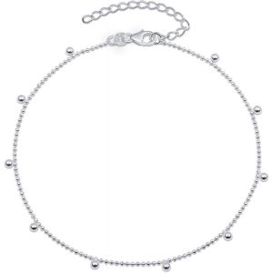 Bracelet De Cheville Pour Femme En Argent Sterling 925 | Cha&icirc;nes De Cheville R&eacute;glables D'&eacute;t&eacute; Perles Coeur Bijoux Boh&egrave;me - Neuf
