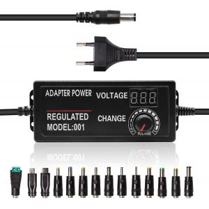 KALANKA-Alimentation Universelle 3V - 24V 3A Adaptateur Secteur R&eacute;glable AC/DC Chargeur Universel avec Indicateur De Tension LED pour 3V - 24V Appareils M&eacute;nagers &Eacute;clairage LED Moteur DC DVD - Neuf