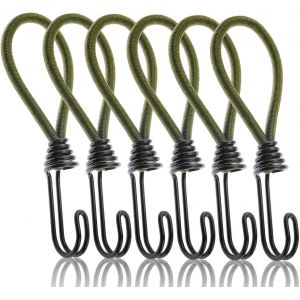 Lot De 6 Élastiques Avec Crochets,Élastiques Courts,Tendeurs De Bâche Avec Crochets En Spirale - Neuf