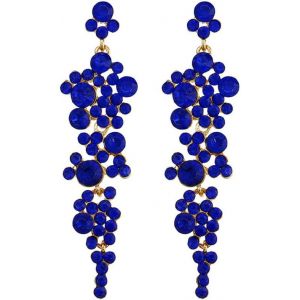 Kalhx-Boucles D'oreilles Femme Pendant Cristal Cluster Chandelier Lustre Long Boucles D'oreilles Oval Cluster Zircone Cubique Strass Boucles D'oreilles Pour Mariage Bal De Promo Bijou - Neuf