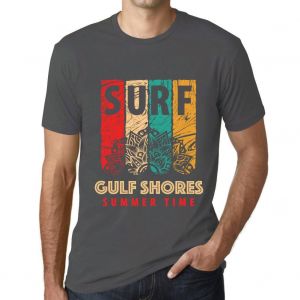 Homme Tee-Shirt Surf D'&eacute;t&eacute; &Agrave; Gulf Shores - Summer Time Surf In Gulf Shores - T-Shirt Graphique &Eacute;co-Responsable Vintage Cadeau Nouveaut&eacute; - Neuf