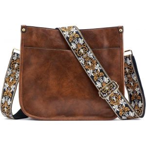 KALANKA-Femmes Sacs &agrave; Bandouli&egrave;re en Cuir Sac &agrave; Dos Dame Hobo Sac &agrave; Main Poches Zipp&eacute;es Sac Avec Sangle R&eacute;glable - Neuf