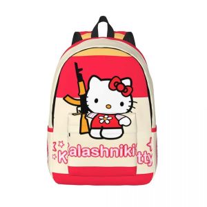 Sac à dos pour chats Hello Kitty Grils, classique, randonnée, cadeaux, sac à main rétro lavable - Neuf