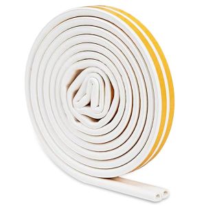Joint Porte Isolation,Bande De Joint D'étanchéité En Caoutchouc 9mm(L)X6mm(H),Mousse Adhesive,D-Profil Calfeutrage Fenetre Pour Preuve De Collision,Anti-Froid,Antichoc (24m) - Neuf