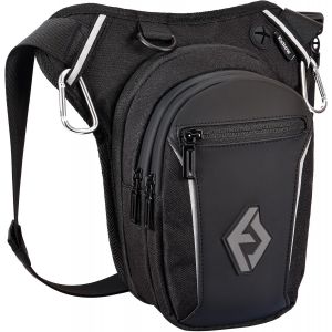 ERYI-Sacoche De Jambe Moto Capacité Extensible, Sac Banane Femme Homme Avec Bande Réfléchissante, Ceinture Et Sangle De Jambe Réglables, 2 Mousquetons Pour Randonnée Pêche Noir - Neuf