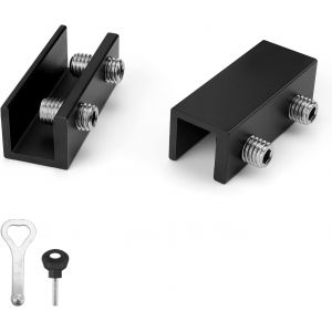 KALANKA-Verrou Baie Coulissante, 2 Pcs Bloque Porte Coulissante Réglable Avec Verrou, Bloque Fenetre Coulissante, Serrure Baie Vitrée Coulissante, Fermeture Baie Coulissante - Neuf