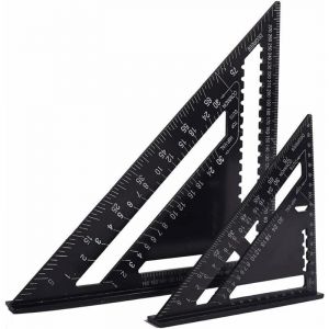 Multifonction Charpentier Carré De 18 Cm Et De 30 Cm, En Aluminium En Métal Triangle Carré Règle Rapporteur, 45/90 Degré D'angle Guide, Outils De Charpentier, De La Menuiserie, De L'orient - Neuf