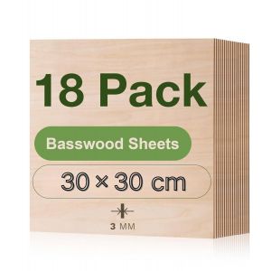 Contreplaqu&eacute; 3mm Couleur 7 Couleurs 300 x300mm Planche Bois Brut Bouleau Panneau Feuille D&eacute;coupe Pyrogravure Gavure Laser Bois - Neuf