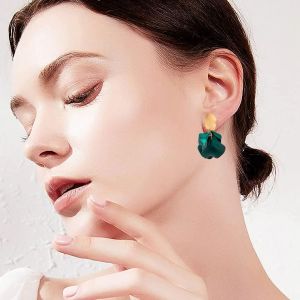 Boucles D'oreilles Femme Fantaisie, Vert Boucles D'oreilles Femme Pendantes, Maxi Boucles D'oreilles Femme, Pas Cher Boucles D'oreilles Femme, Boucles D'oreilles Florales Pour Les [Bou9241909] - Neuf