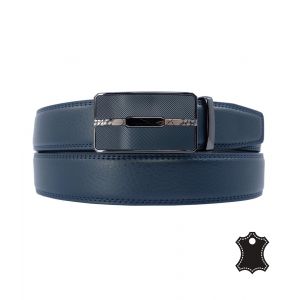 Ceinture Chic En Cuir Bleu Marine Pour Hommes - Ajustable Et Moderne - Neuf