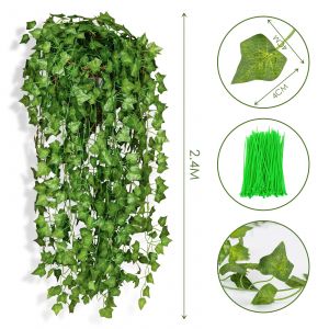 Lot de 60 lierres artificiels, guirlande de lierre artificielle, pour d&eacute;coration de chambre, de mariage, de f&ecirc;te, de jardin, d&eacute;coration murale - Neuf