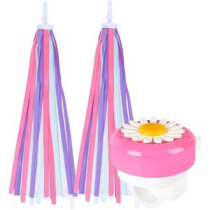 Kal-1 Paire Vélo Guidon Streamers, Enfant Vélo Rubans, Tassel Guidon Décoration, Avec 1 Mignons Gamins Cloches De Vélo, Sonnette De Vélo Filles, Pour Enfants Pour Scooter De Vélo Accessoires - Neuf