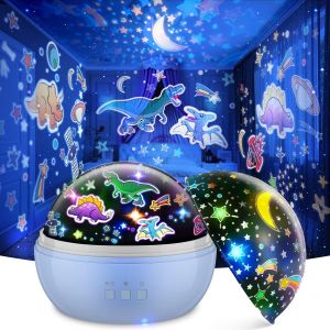 Kuwl-Étoile Projecteur De Dinosaure, Veilleuse Bebe/Rotation À 360 ° / Mode 8 Couleurs, Parfait Pour Les Enfants, La Fête, Noël - Neuf