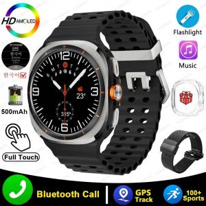 2025 Montre Cor&eacute;enne Ultra 7 Montre Intelligente 500mah Gps Piste Hommes Montre Ip68 Amoled 5.3 Bt Appel Sport Smartwatch Sk7 Pour Android Ios - Neuf