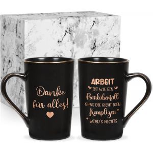 Cadeau D'adieu Pour Coll&egrave;gue Changement D'emploi Tasse &Agrave; Caf&eacute; Cadeau D'adieu Coll&egrave;gue Tasse Avec Inscription En Allemand &laquo; Arbeit Ist Wie Ein Bankbraid &raquo; - Cadeau D'adieu Pour Coll&egrave;gue - 400 - Neuf