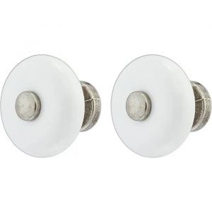 cyclingcolors 2x bouton de tiroir porcelaine céramique finition nickel 30 mm meuble vintage antique style porte avec vis - Neuf