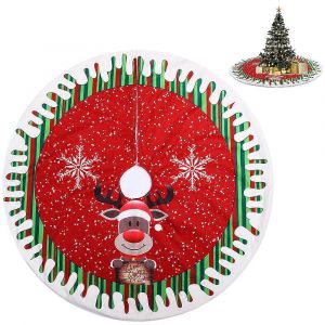 Jupe de sapin de No&euml;l intemporelle, installation facile, mat&eacute;riau durable, cr&eacute;e une ambiance festive et chaleureuse dans votre maison (rouge, 80 cm) - Neuf