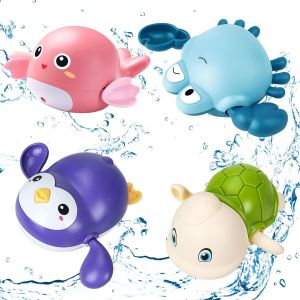 KAL-4 Pièces Jouet De Bain Bébé, Jeux De Bain Pour Bébé, Jouet De Bain À Remonter Pour Bebe, Jouets De Baignoire 1 2 3 4 Ans, Animaux Jouets Flottants, Jouets Aquatiques Pour Enfants - Neuf