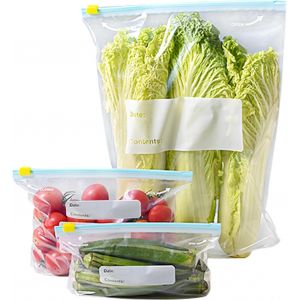 Sac Congelation 30pcs Sacs De Congélation Grands Moyens Et Petits Fermeture Étanches Pour Conservation Légumes Fruits Viande Poissons Et Pain(30) - Neuf