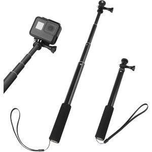 JGD-Perche Selfie pour Gopro,Tige en Aluminium &agrave; 4 Sections,73 Cm,Tige T&eacute;lescopique &agrave; Une Main pour Hero 11 10 9 8 Osmoaction 3 2 Yi X3,Id&eacute;al pour Les Sports Extr&ecirc;mes Et Les Voyages - Neuf