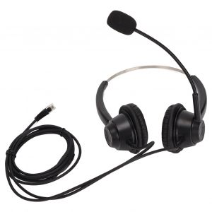 Casque telephonique binaural H360DRJ, noir, antibruit, double face, pour centres d'appels, cours en ligne - Neuf