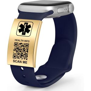 Kal-Bracelets Médicaux Pour Homme Et Femme Avec Code Qr - Bracelet D'alerte Médicale - Bracelet En Silicone Étanche Pour Poignets Jusqu'à 22,9 Cm - Plus D'espace - Informations - Neuf