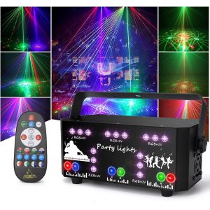 Lampe De Fête Professionnelle Dj 21 Yeux,Lumière Dj Lumière Soirée Stroboscopique Avec Télécommande,Dmx 512,Commande Vocale,Musique,Lumière De Scène Pour Fête,Mariage,Anniversaire,Bar - Neuf