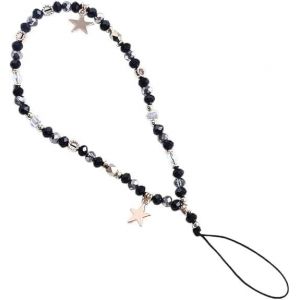 KALANKA-Dragonne noire avec pendentif &eacute;toile &agrave; cinq branches pour t&eacute;l&eacute;phone portable, sac, porte-cl&eacute;s, pendentif appareil photo et breloques pour t&eacute;l&eacute;phone portable - Neuf