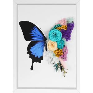 Cadre de d&eacute;coration 3D - Rose &eacute;ternelle - Fleurs pr&eacute;serv&eacute;es - Cadre photo 3D - Cadre photo mural - Cadre photo de table - Pour anniversaire, Saint-Valentin, f&ecirc;te des m&egrave;res, No&euml;l - Cadeau pour - Neuf